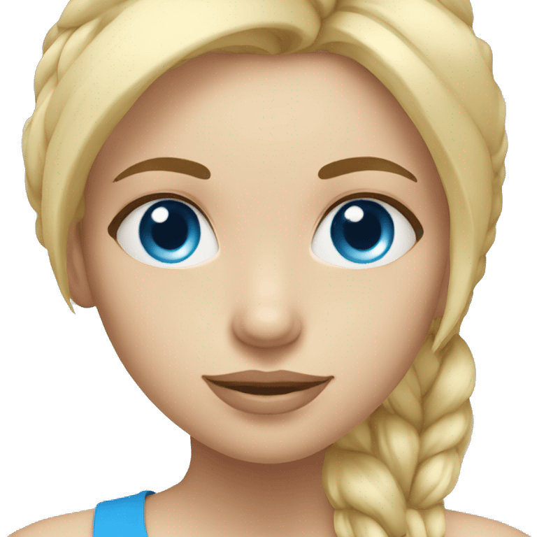 yoga girl blonde blue eyes emoji