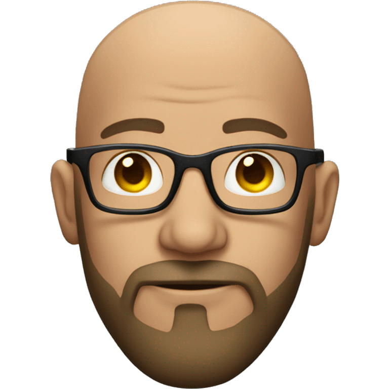 bald man with beard and glasses - rim lighting emoji