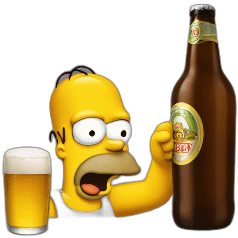 Homer simson qui boit une biere emoji