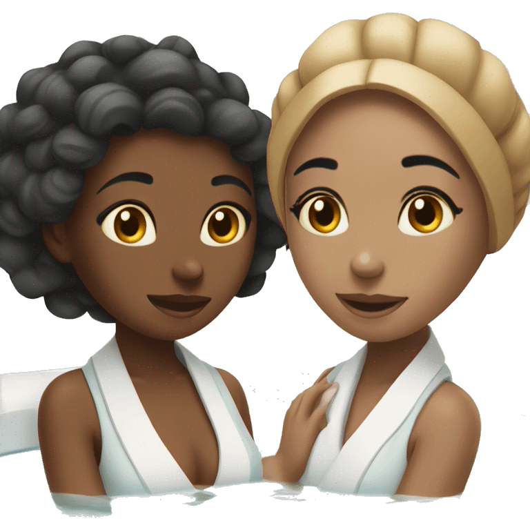 Two girls in a spa day emoji