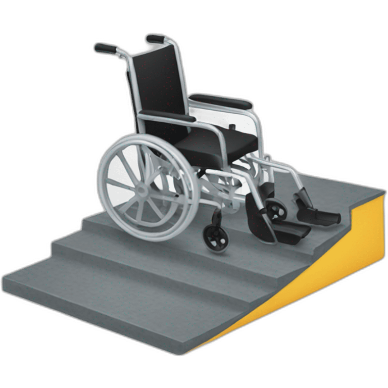 wheelchair falls from a ramp emoji