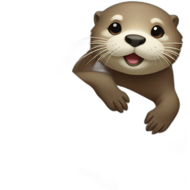 otter swimming on back emoji