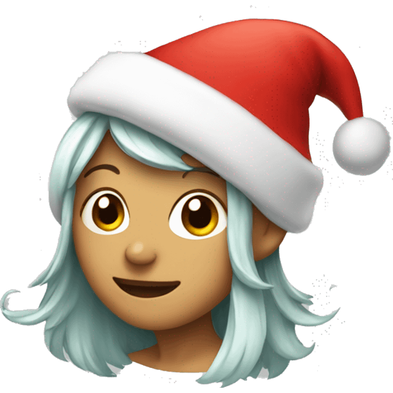 Fairy with a Christmas hat emoji