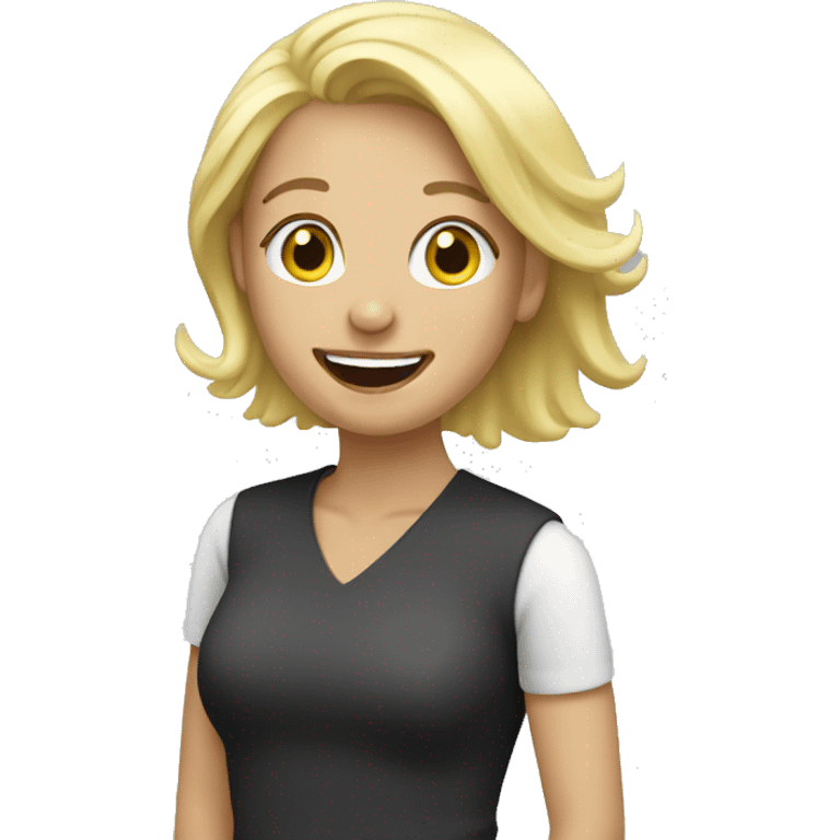 Women blonde celebrating  emoji