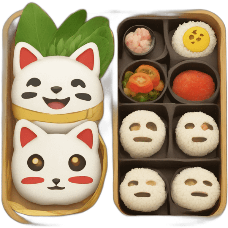 bento box on the theme of mononoke princess emoji