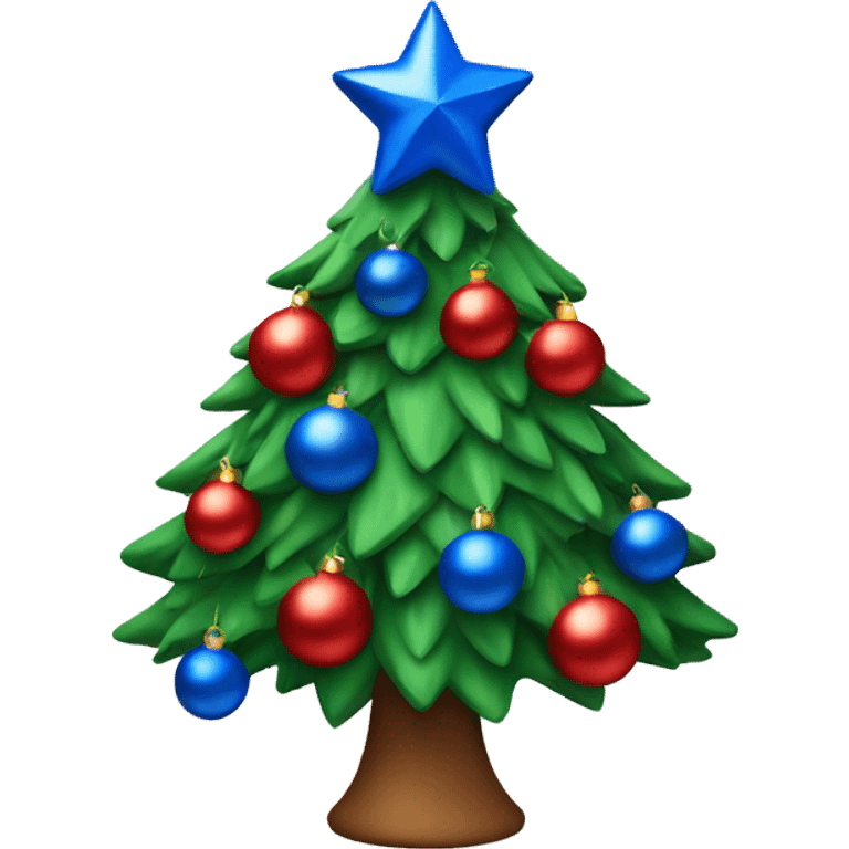 Christmas tree with red and blue decoration  emoji