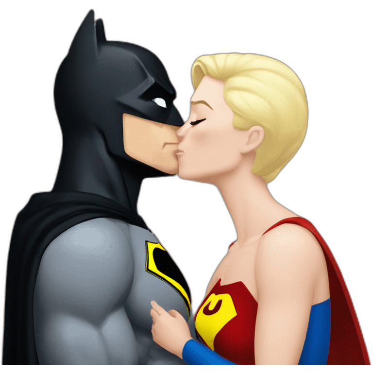 superman kissing batman emoji