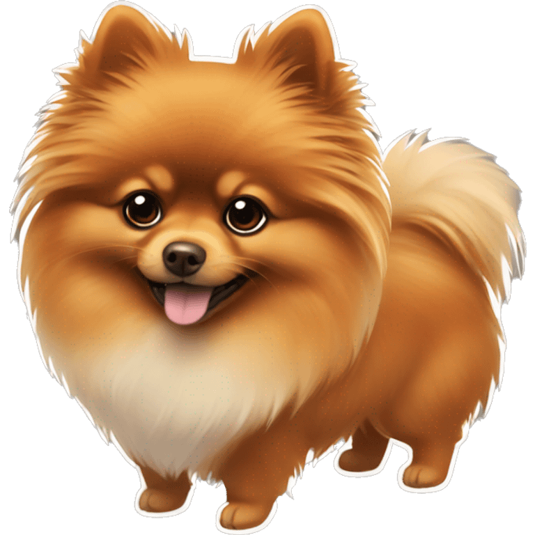 Pomeranian in color Orange and Brown emoji