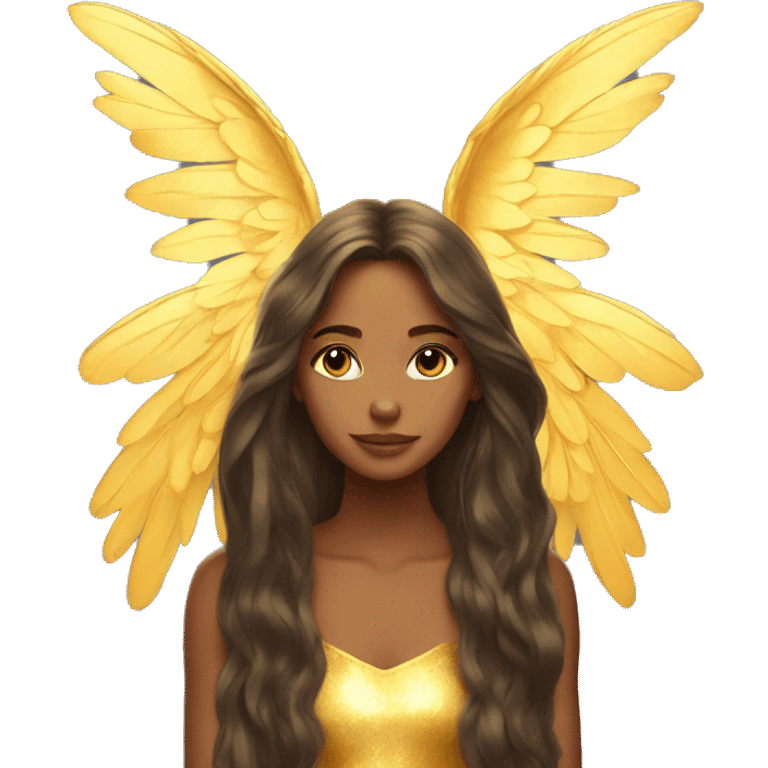 big wings, sun, gold, Beautiful, fairy, long hair emoji