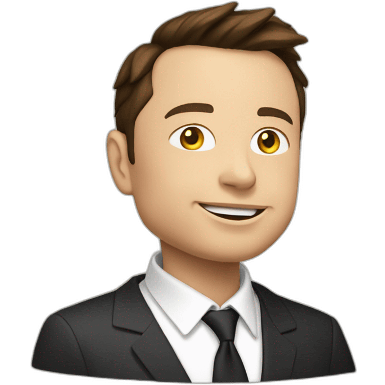 Elon musk quand il était adolescent avec des boutons emoji