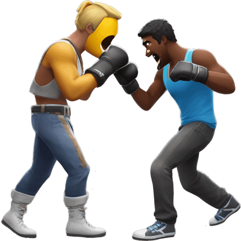 Fortnite noob boxing a guy irl and chug jugging all over him emoji