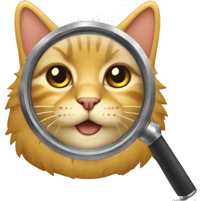 empreinte de chat sous une loupe emoji