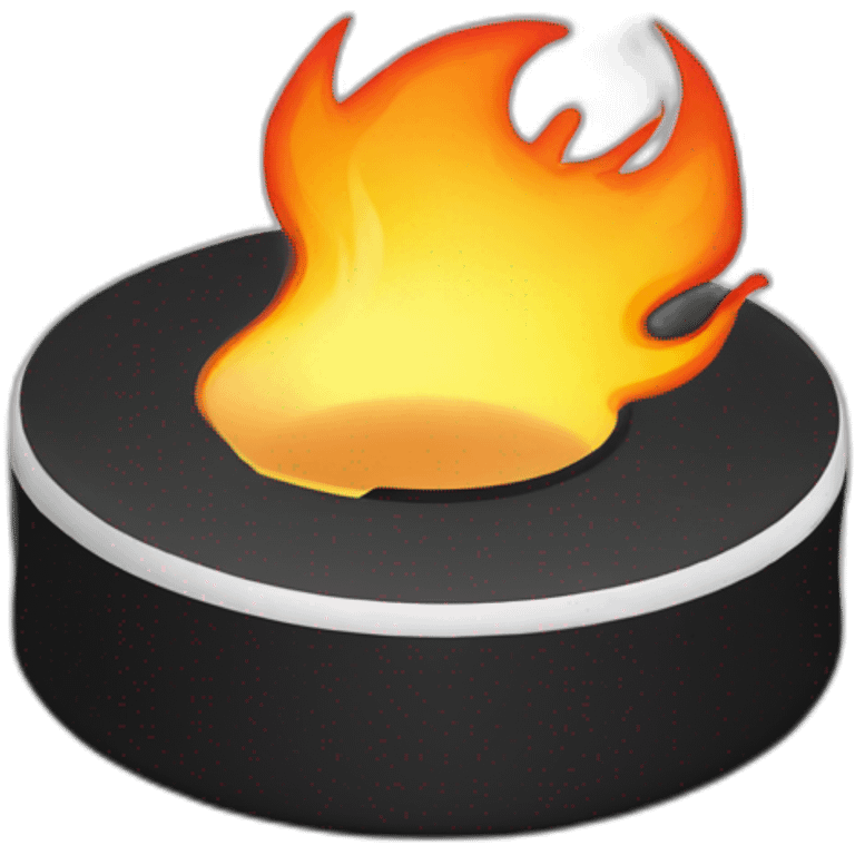 hockey puck in fire emoji