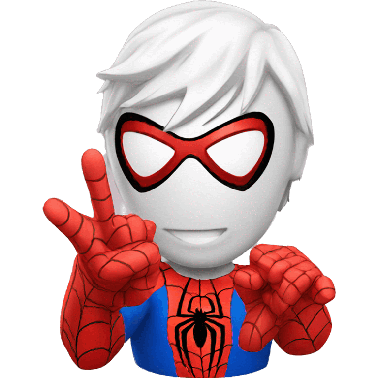 Spider man with a peace sign  emoji