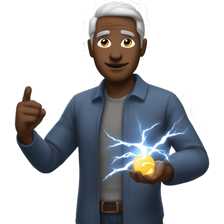 uncle hold lightning in hand emoji