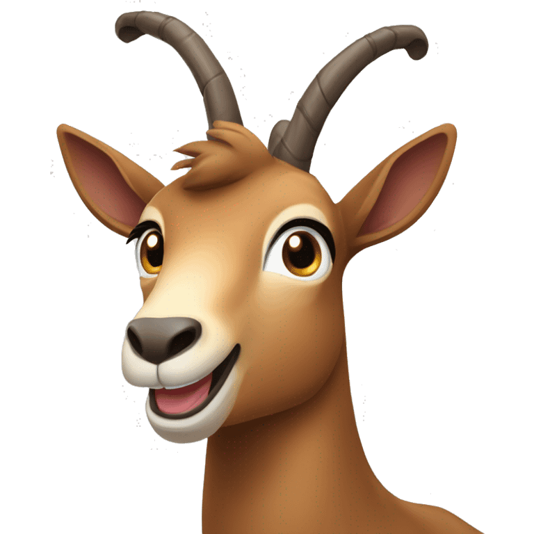 happy smiling brown chamois left hoof pointing up emoji