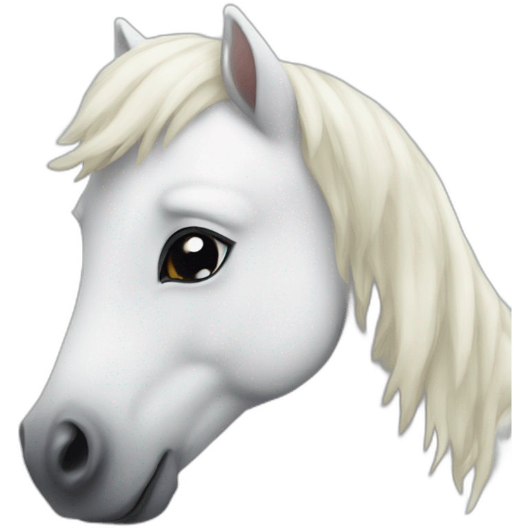 Cute white pony emoji