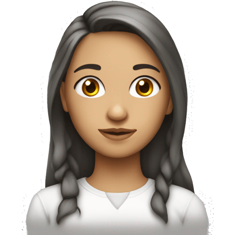 Has una chica de pelo largo con camisa blanca emoji