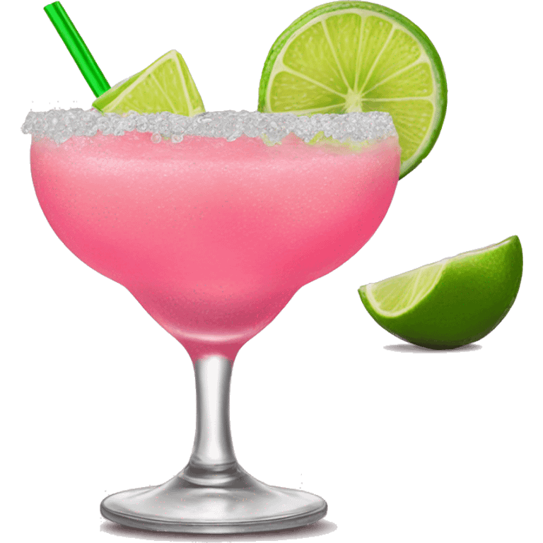 Pink margarita with one lime slice as garnish  emoji