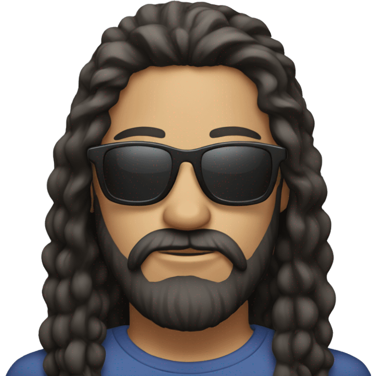 BRUNETTE WITH A LONG BEARD Wearing sunglasses  emoji