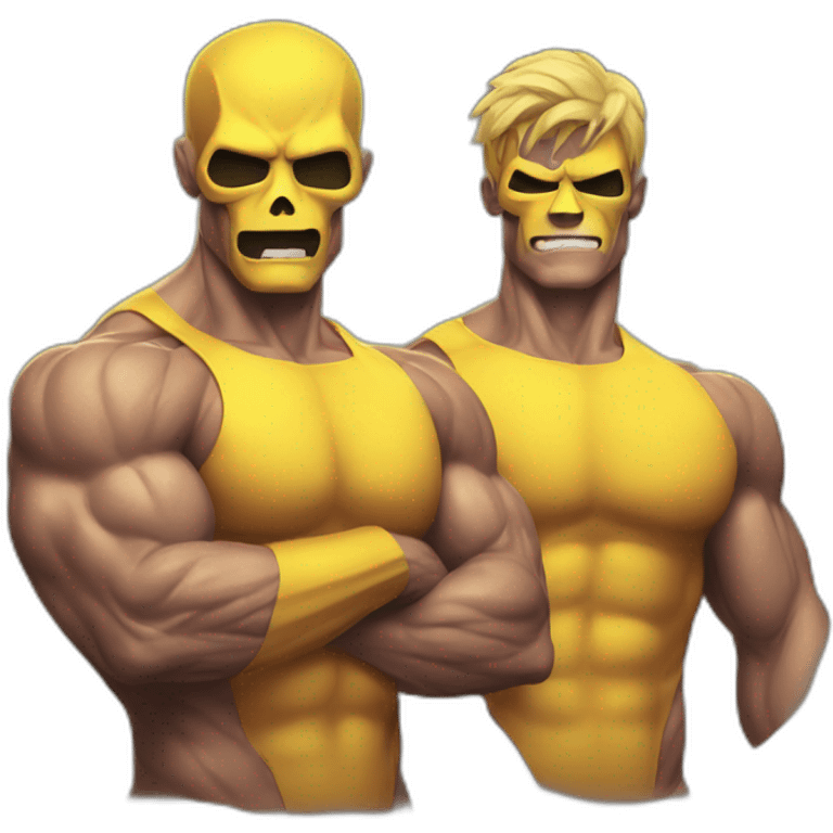 Radioactive muscle guy with boyfriend emoji