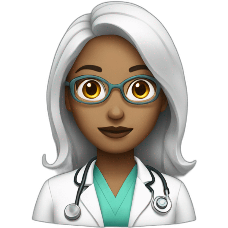 Woman doctor white skin emoji