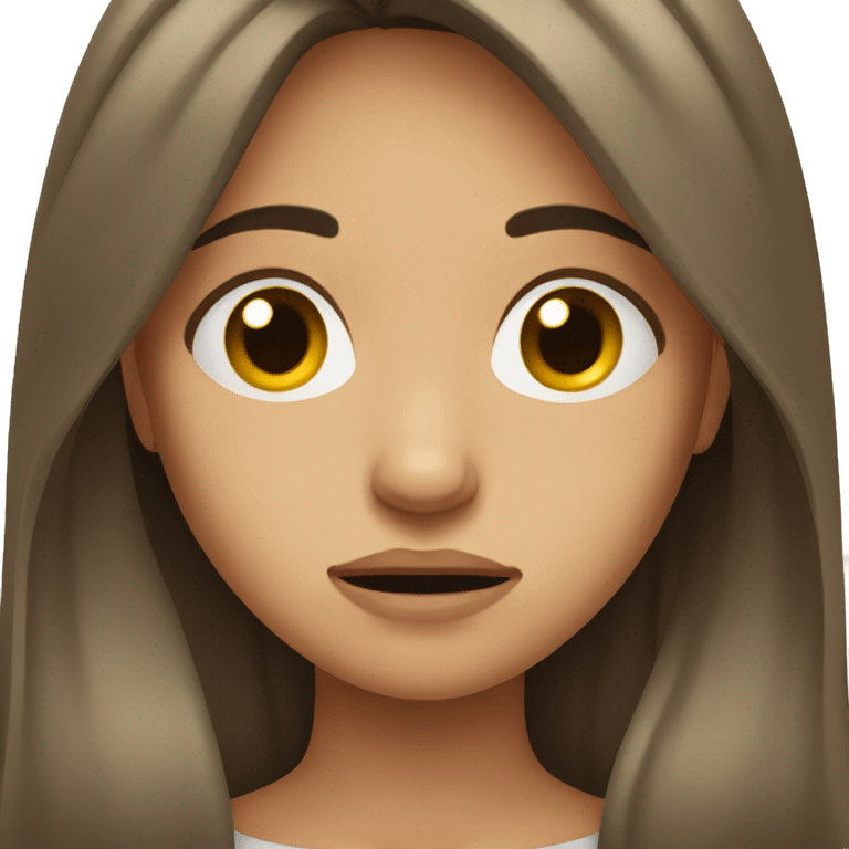 Crying female with long brunette hair emoji