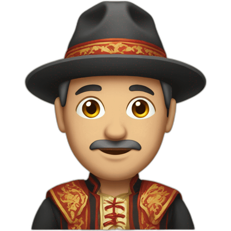 Montenegrin man with traditional clothes and hat emoji