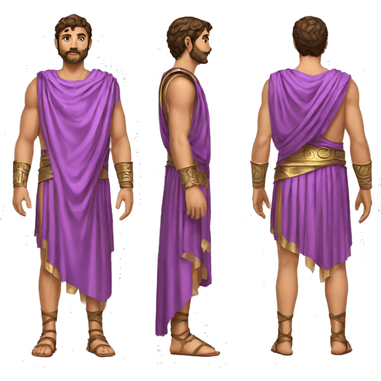 Roman man purple and pink toga sci fi clothing patterns science illustrated clothing emoji