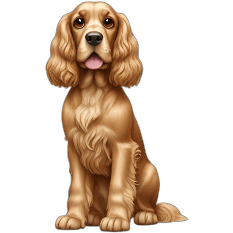 Dog-golden-english-cocker-spaniel-full-body-standing emoji