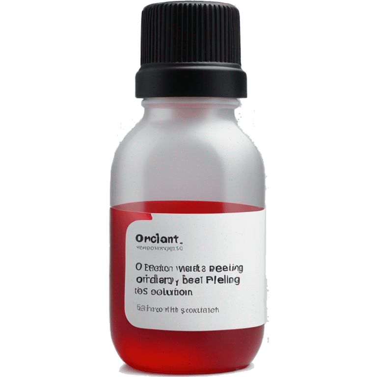 the ordinary peeling solution bottle with label and a red liquid inside emoji