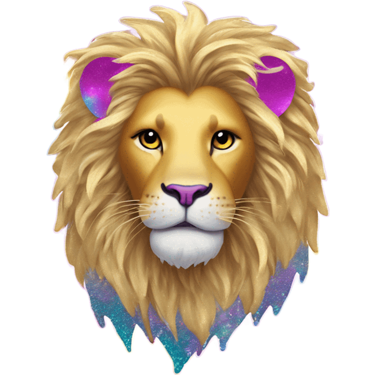 Lisa frank lion with glitter mane emoji