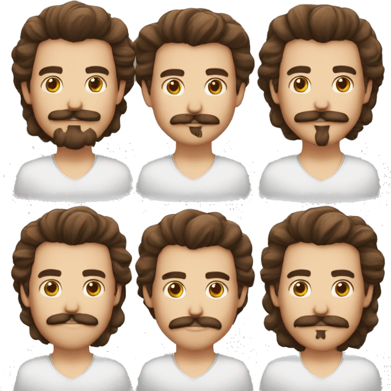 quero um homem com bigode um pouco gordo e cabelo baixo com terno emoji