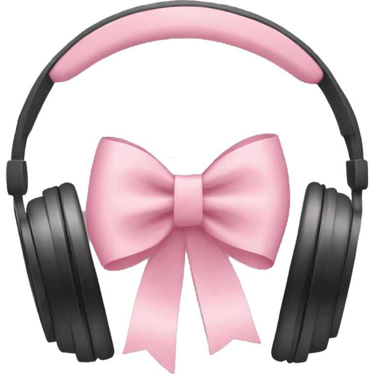 Light pink ribbon bow on headphones emoji