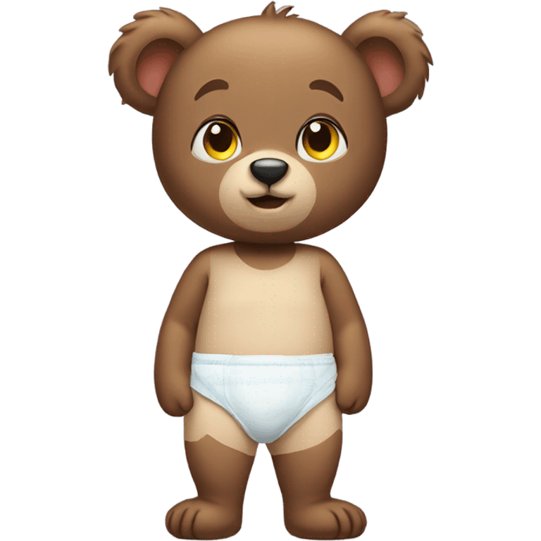 A small cub bear wearing diapers emoji