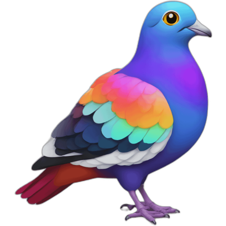 magic bright multicolor pigeon emoji