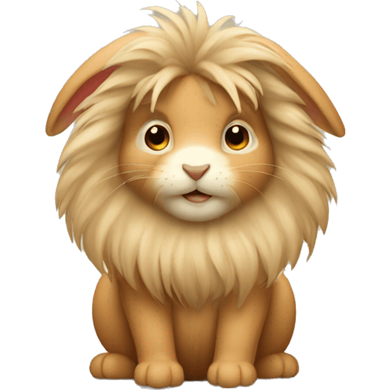 Small tan rabbit with a lions mane emoji