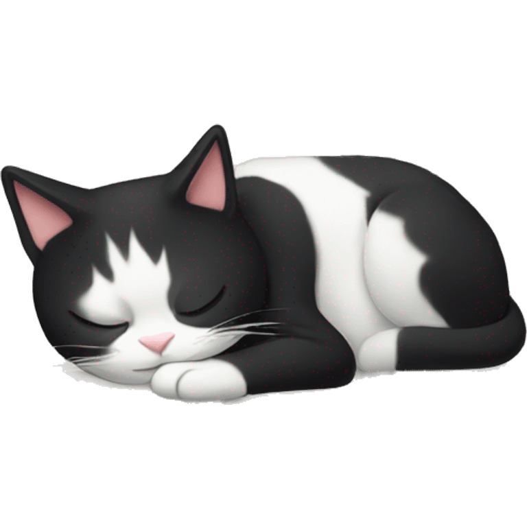 Tuxedo cat sleeping  emoji