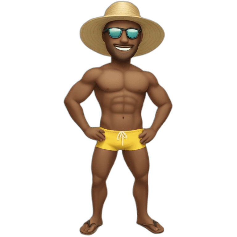 Un homme avec un bikini emoji