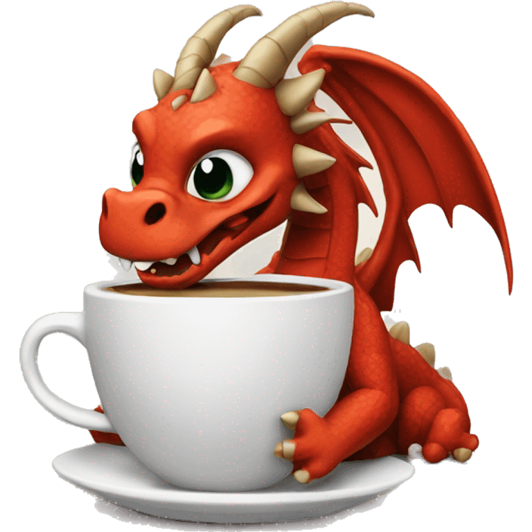 Dragon with coffee emoji