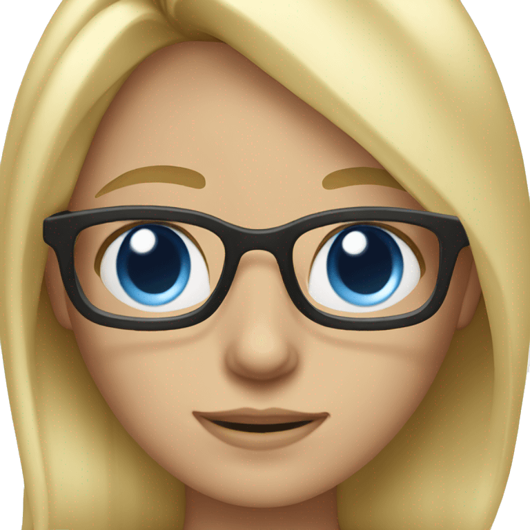 girl with blond hair glasses and blue eyes emoji