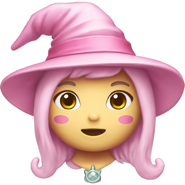 Hello kitty with witch pastel pink hat emoji