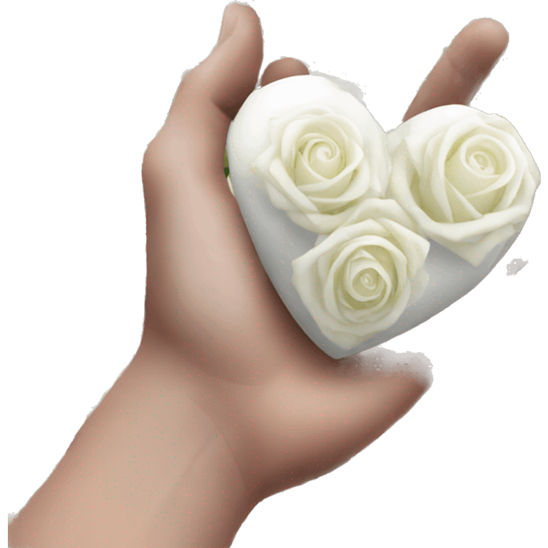 Heart from white roses emoji