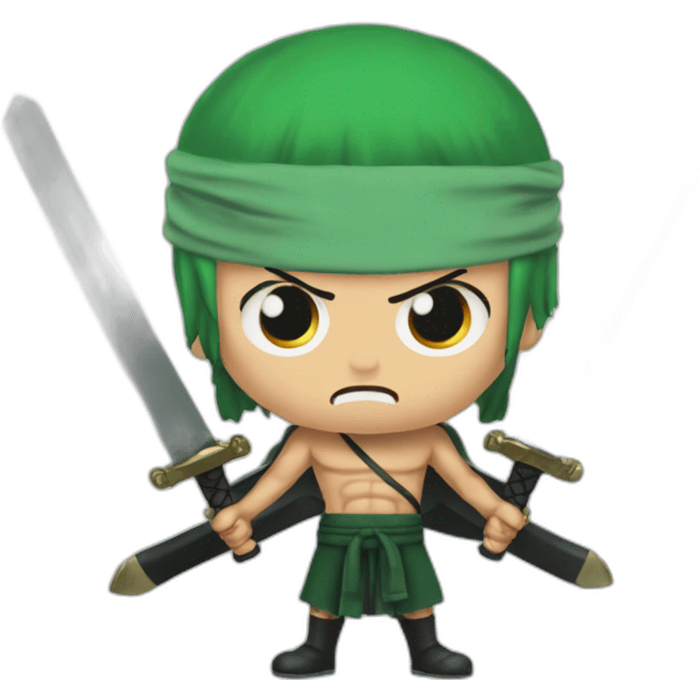 Roronoa Zoro angry with 3 swords emoji