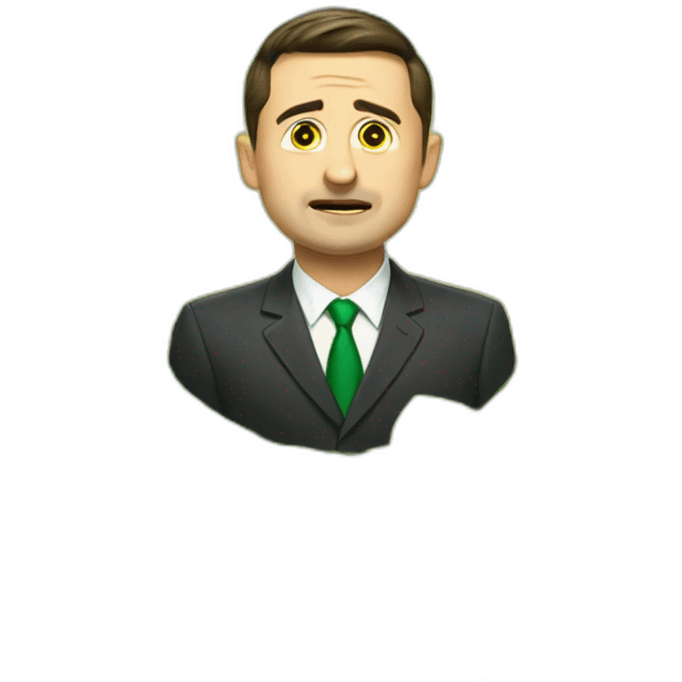 Zelensky crying with billion dollars background emoji