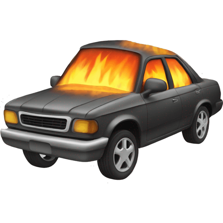 Car on fire emoji