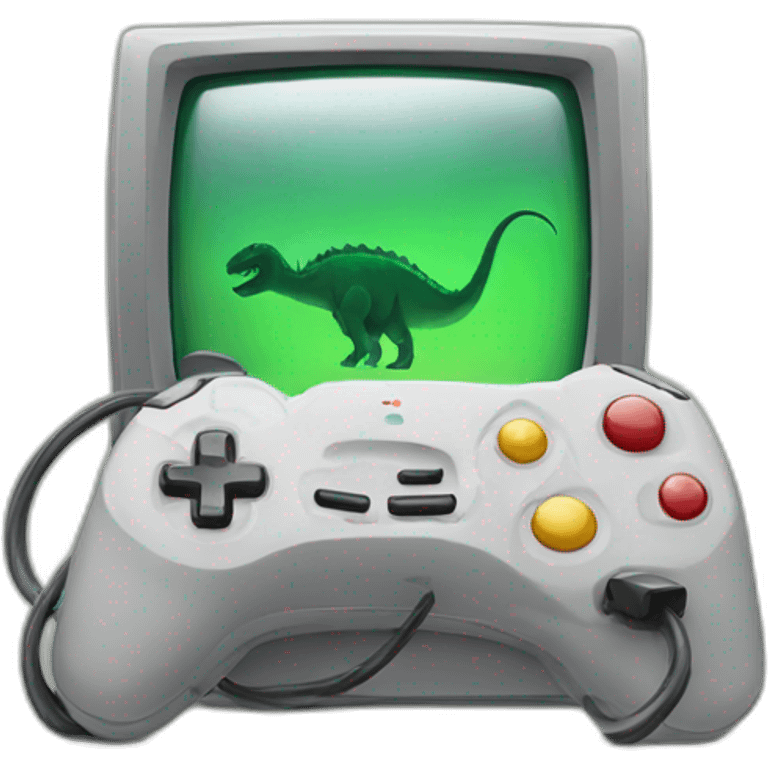 dino and game console emoji