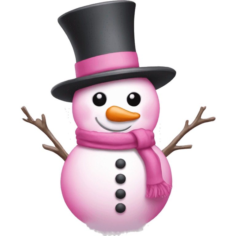 Pink snowman emoji