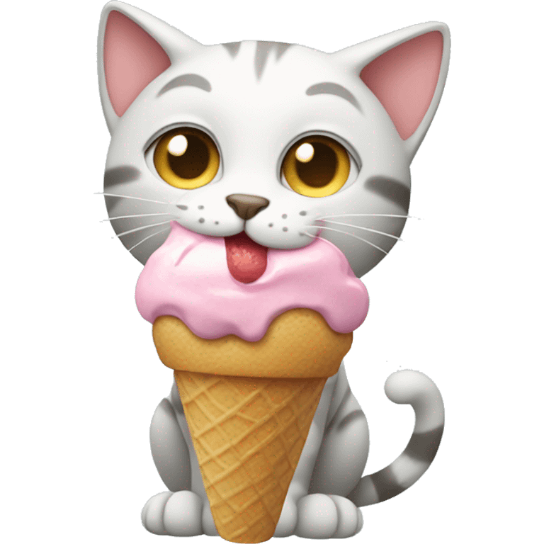 cat eating ice cream emoji