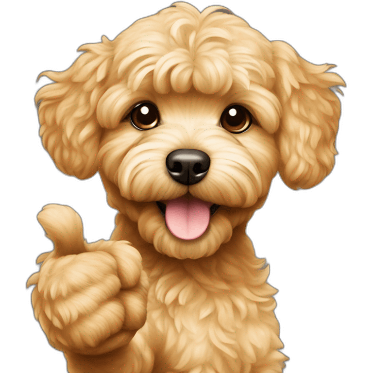 golden maltipoo hand - thumb up emoji